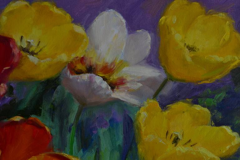 Original Impressionism Floral Painting by Ruslan Kiprych