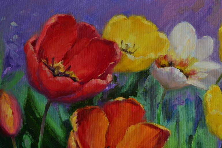 Original Impressionism Floral Painting by Ruslan Kiprych