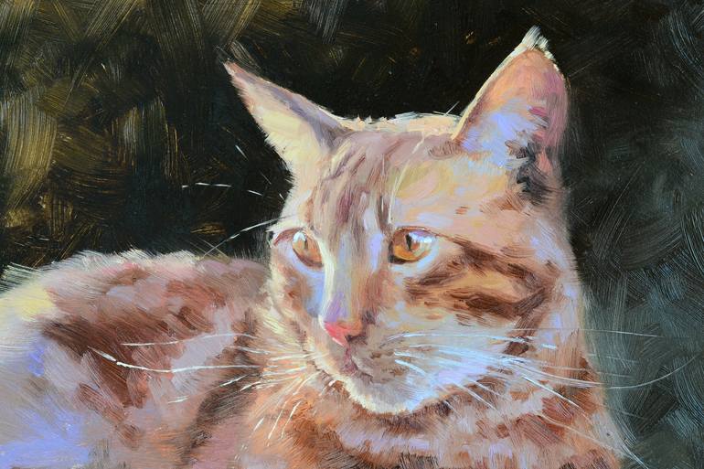 Original Fine Art Cats Painting by Ruslan Kiprych