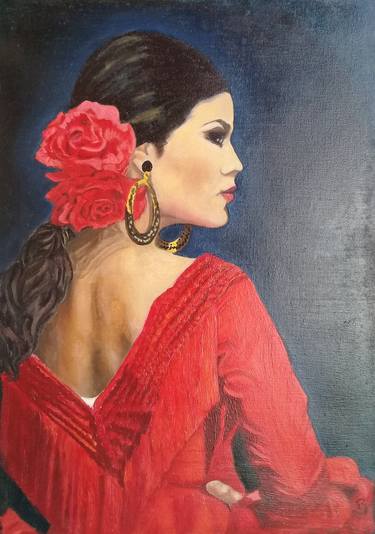 flamenco woman in red (Mujer flamenca en rojo) thumb