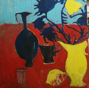 Original Abstract Expressionism Still Life Painting by Luigi Athos De Blasio