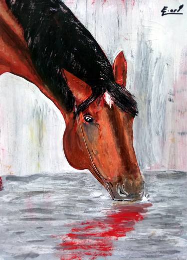 Print of Horse Paintings by EL HILALI MOHAMED