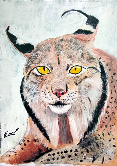 Lynx potrait, Wild Animal Painting thumb