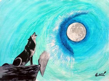 Night Vision, wolf painting, Owl eye, Moonlight, thumb