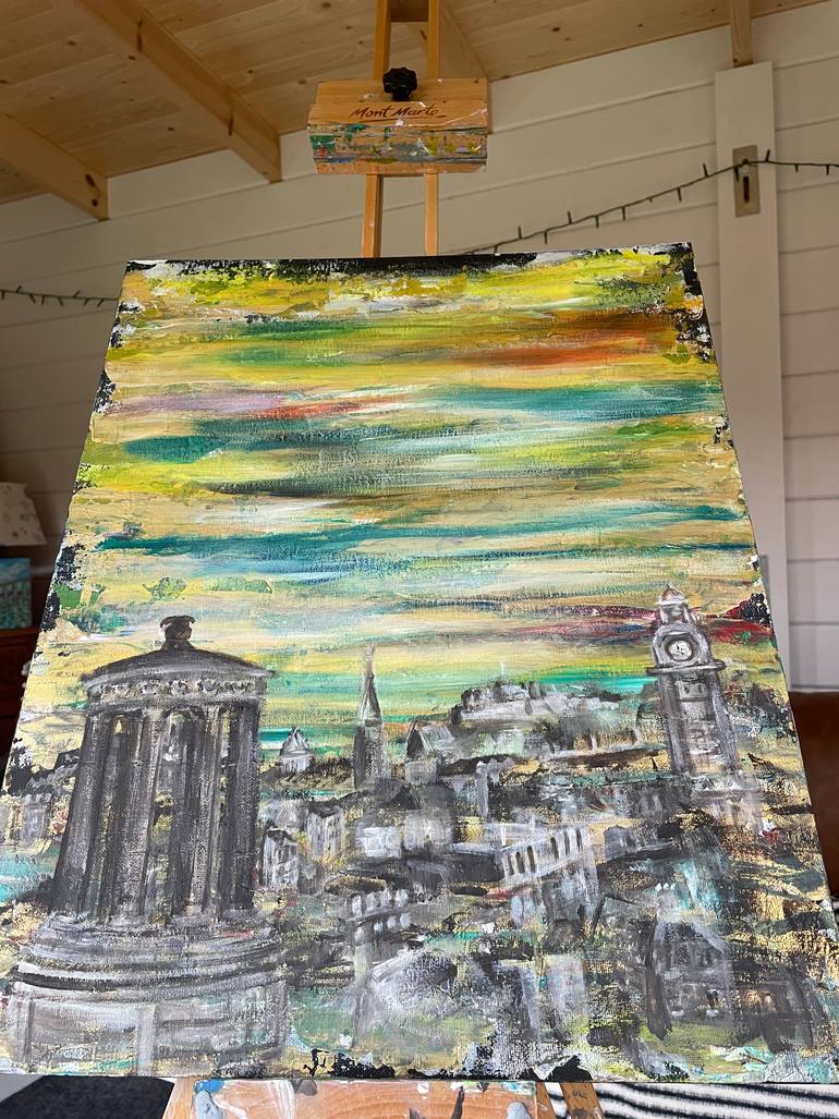Original Expressionism Outer Space Painting by Catherine Mackie