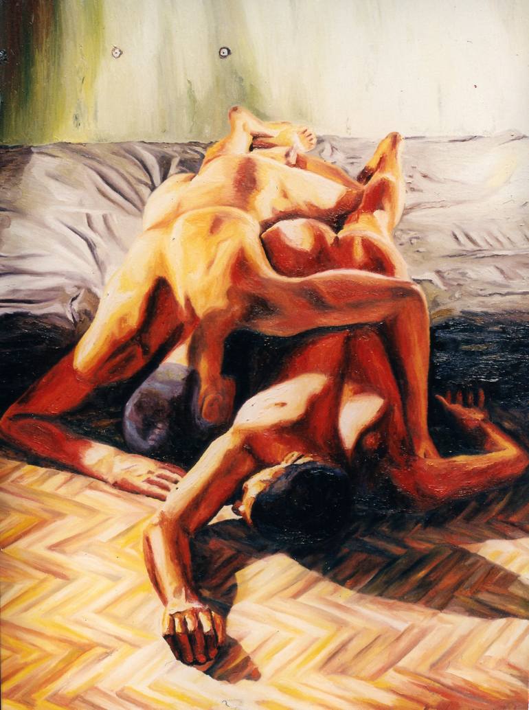 nude men painting, nude men paintings, nude gay couple , gay art, Painting,...