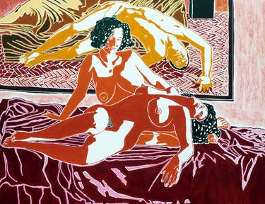 erotic 2 women nude painting two lesbian painting female woman art paintings artist painter raphael perez thumb