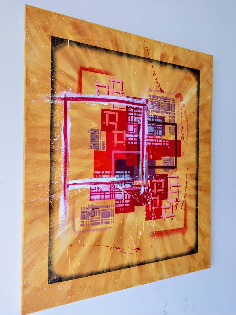 Original Abstract Geometric Painting by Gerard Laurence