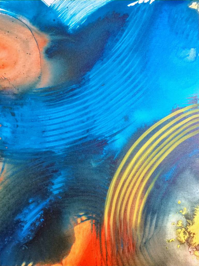 Original Abstract Outer Space Painting by Gerard Laurence