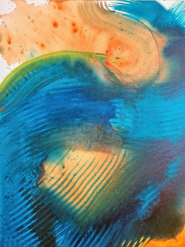 Original Abstract Outer Space Painting by Gerard Laurence