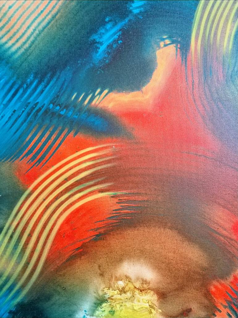 Original Abstract Outer Space Painting by Gerard Laurence