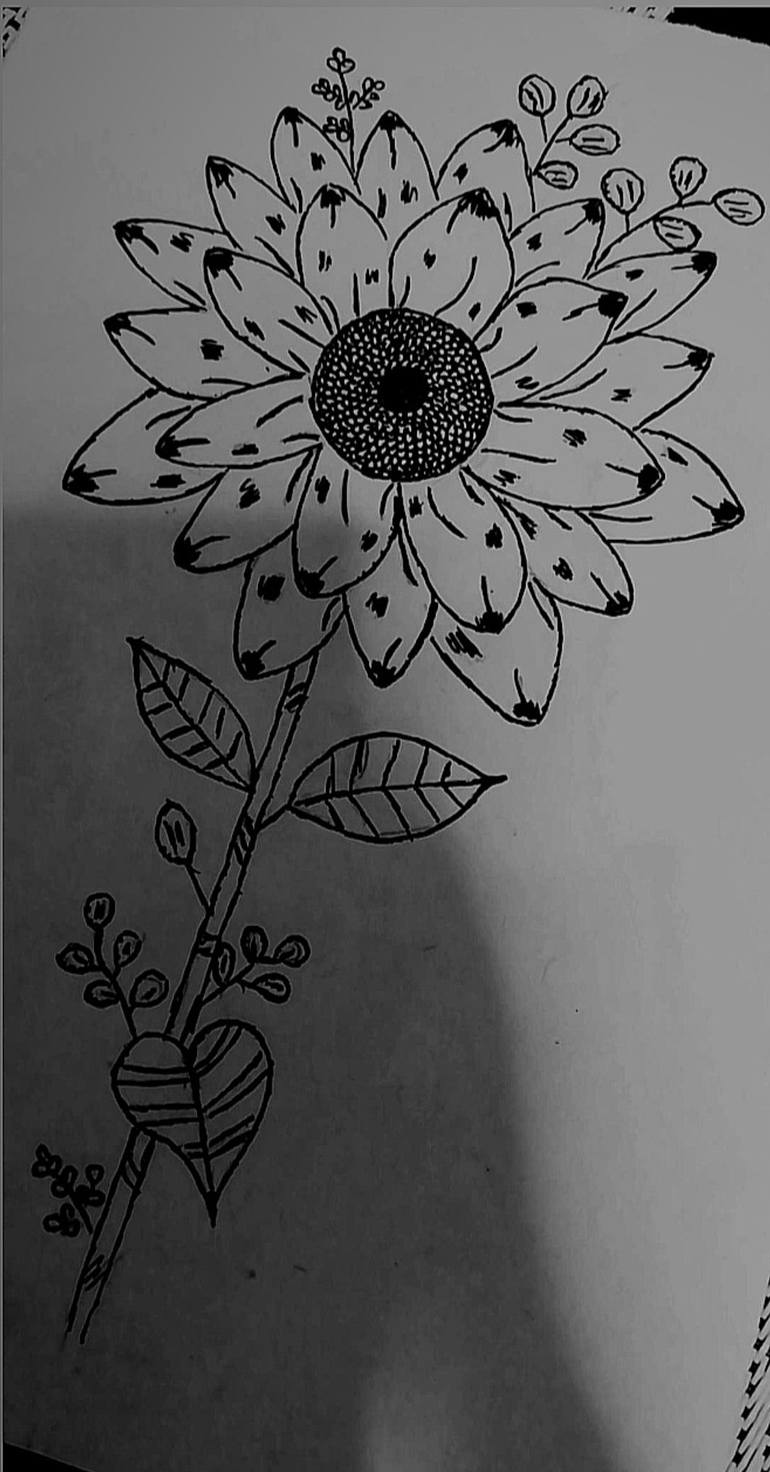 Sunflower Drawing by Elisa Negri | Saatchi Art