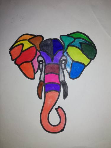 Colored elephant thumb