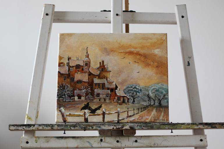 Original Art Deco Architecture Painting by Iaroslav Hmelnitki