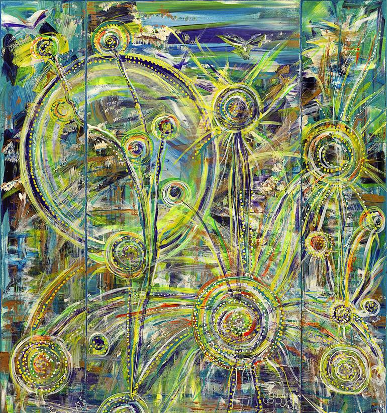 Space adventure. Painting by Elena Giersch | Saatchi Art