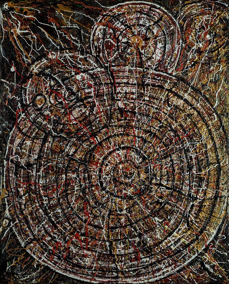 Original Abstract Painting by Elena Giersch | Abstract Art on Canvas | Diving into the night.