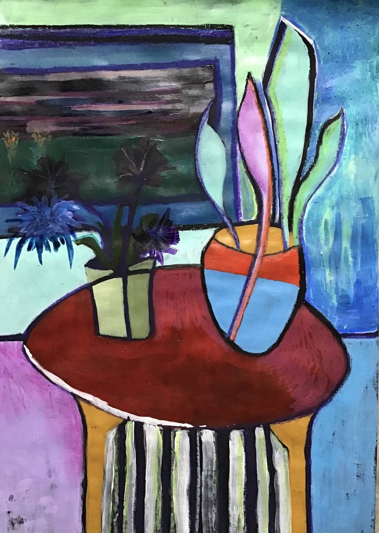 Red Table Painting by Becky Pascoe | Saatchi Art