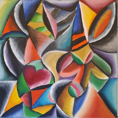 Print of Cubism Love Paintings by Alejandra Abad