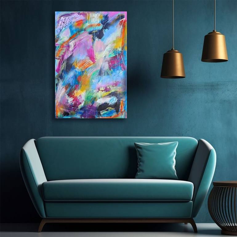 Original Abstract Expressionism Abstract Mixed Media by Natalie Dadamio