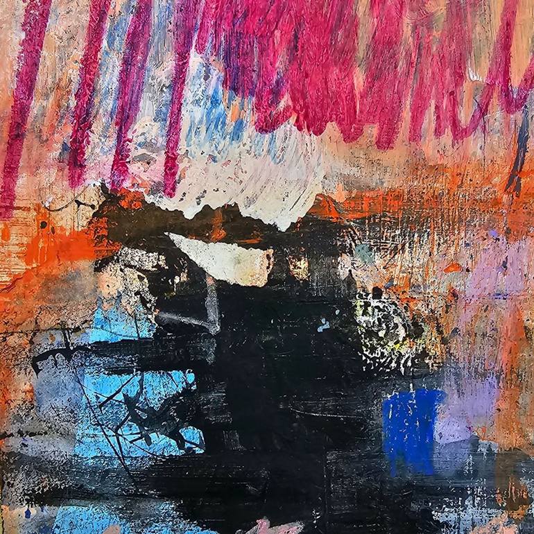 Original Abstract Expressionism Abstract Mixed Media by Natalie Dadamio