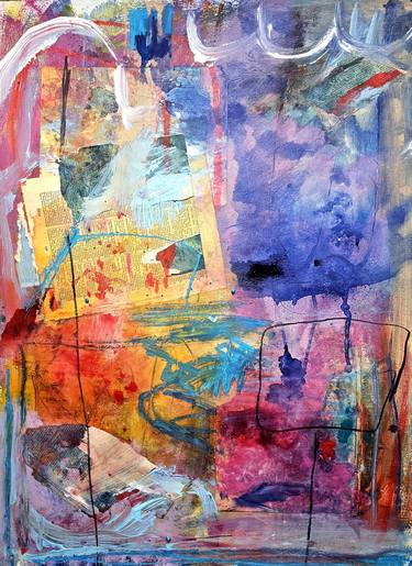 Original Abstract Expressionism Abstract Mixed Media by Natalie Dadamio