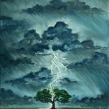 Lightning storm»/«Гроза» Painting by Alexandra Lashkevich