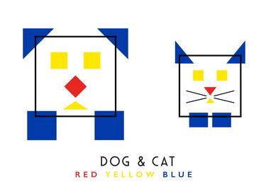 Dog and Cat - Red Yellow Blue thumb