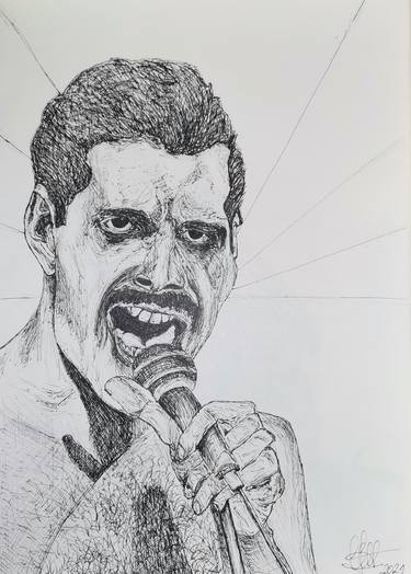 Print of Celebrity Drawings by Luciano Costa