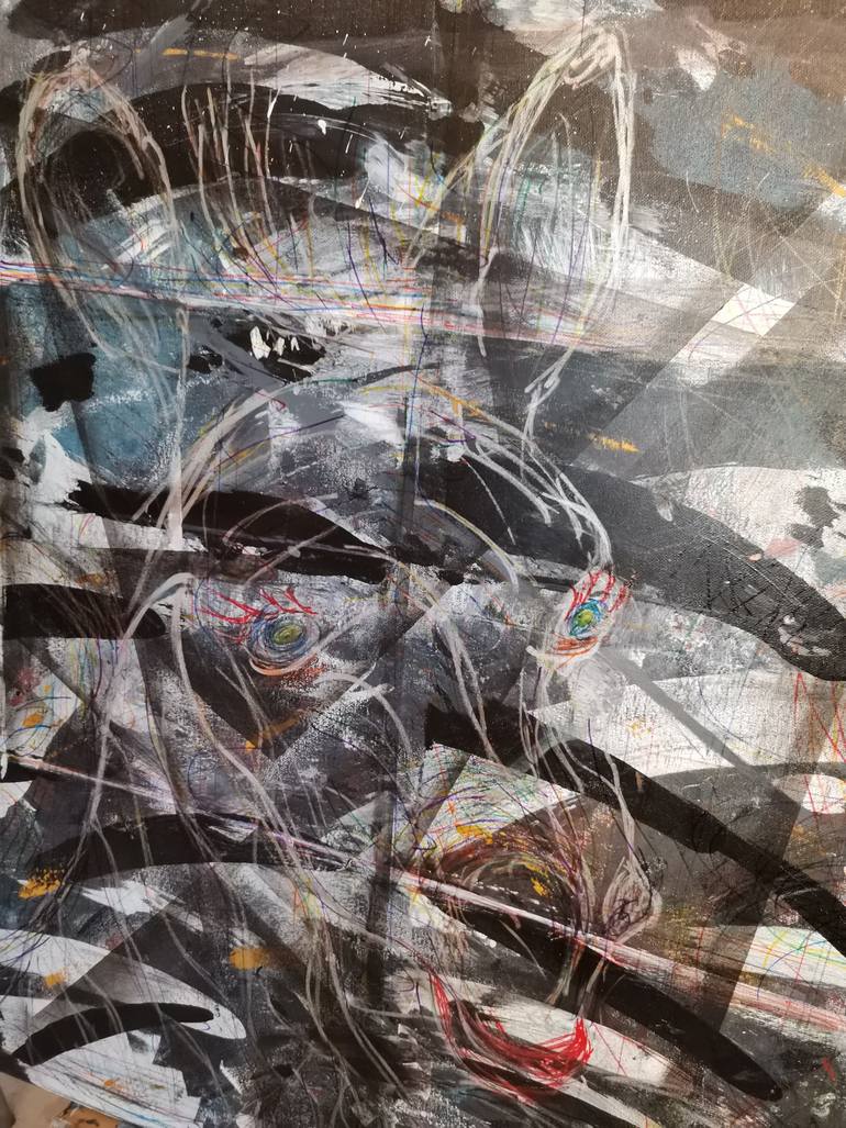 Original Abstract Expressionism Animal Painting by Luciano Costa