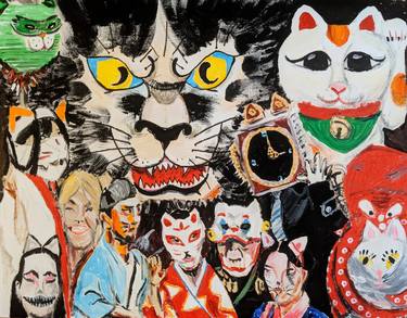 Original Expressionism Cats Paintings by Echoing Multiverse