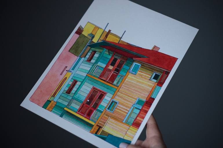 Original Architecture Painting by Daria Maier
