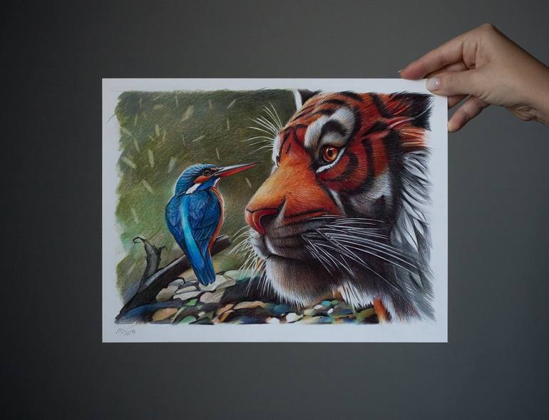 Original Photorealism Animal Drawing by Daria Maier
