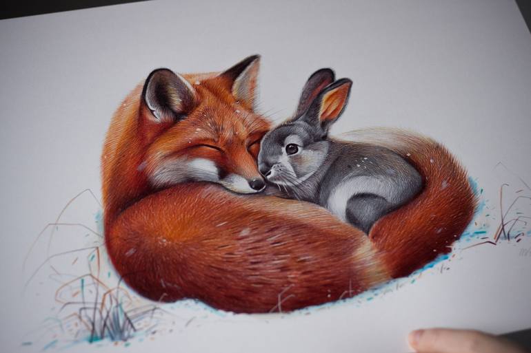 Original Photorealism Animal Drawing by Daria Maier