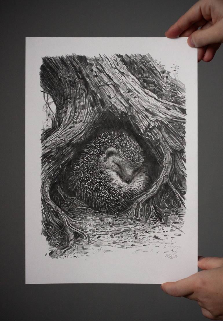 Original Documentary Animal Drawing by Daria Maier
