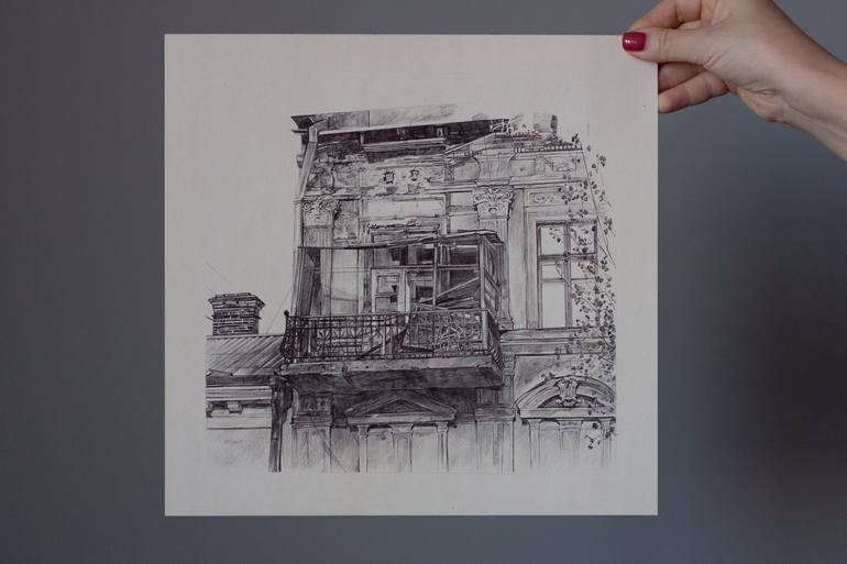 Original Documentary Architecture Drawing by Daria Maier