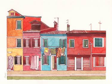 Original Documentary Architecture Paintings by Daria Maier