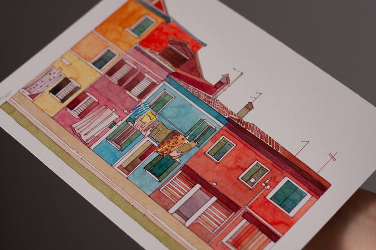 Original Documentary Architecture Painting by Daria Maier
