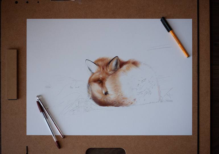 Original Photorealism Animal Drawing by Daria Maier