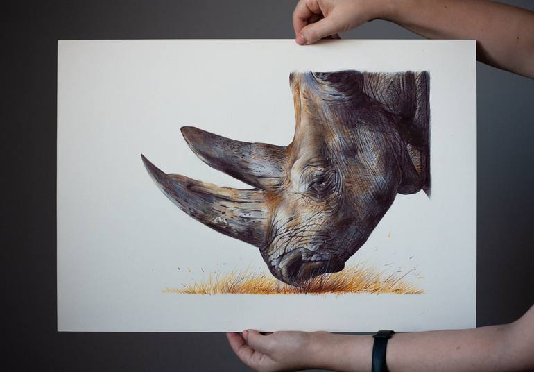 Original Photorealism Animal Drawing by Daria Maier