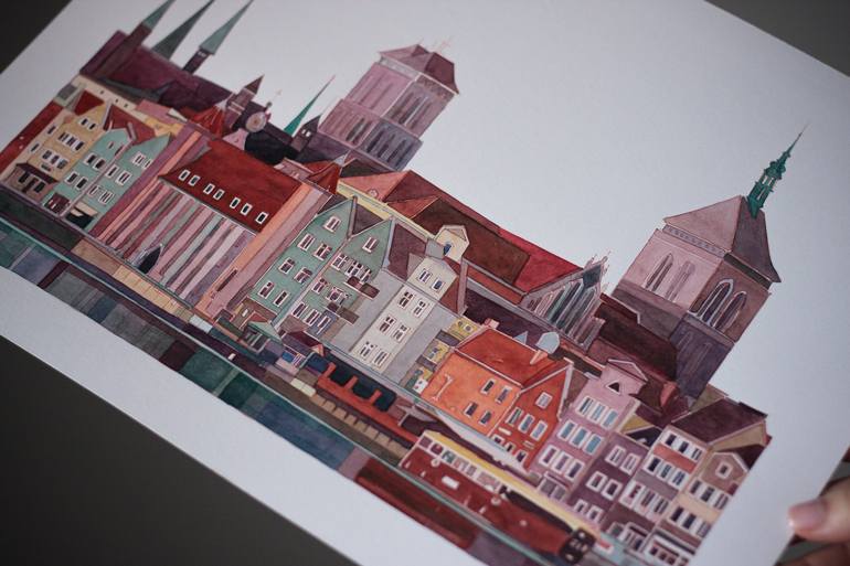 Original Architecture Painting by Daria Maier