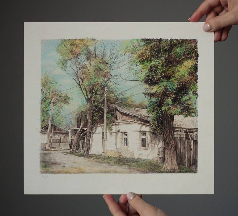 Original Photorealism Architecture Drawing by Daria Maier
