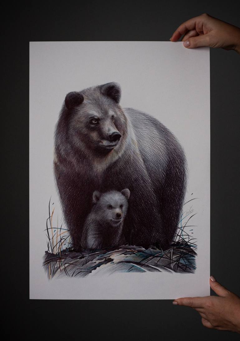 Original Photorealism Animal Drawing by Daria Maier