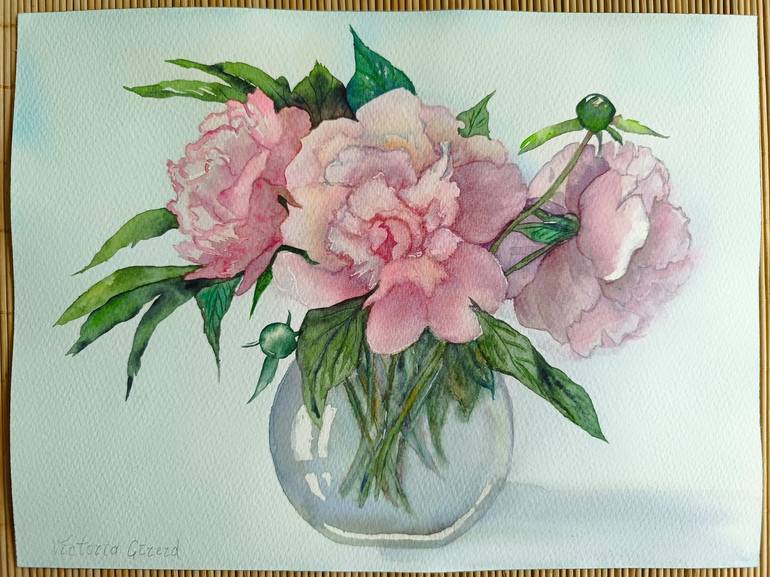 Original Fine Art Floral Painting by Victoria Girerd