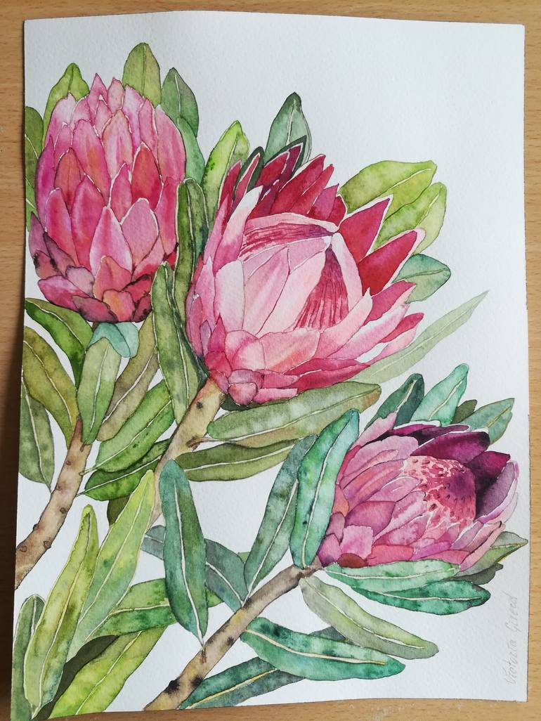 Original Fine Art Floral Painting by Victoria Girerd