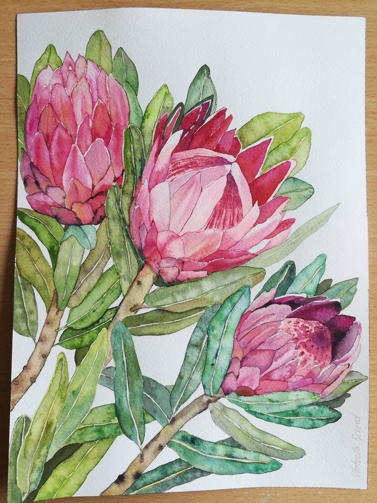 Original Minimalism Floral Painting by Victoria Girerd