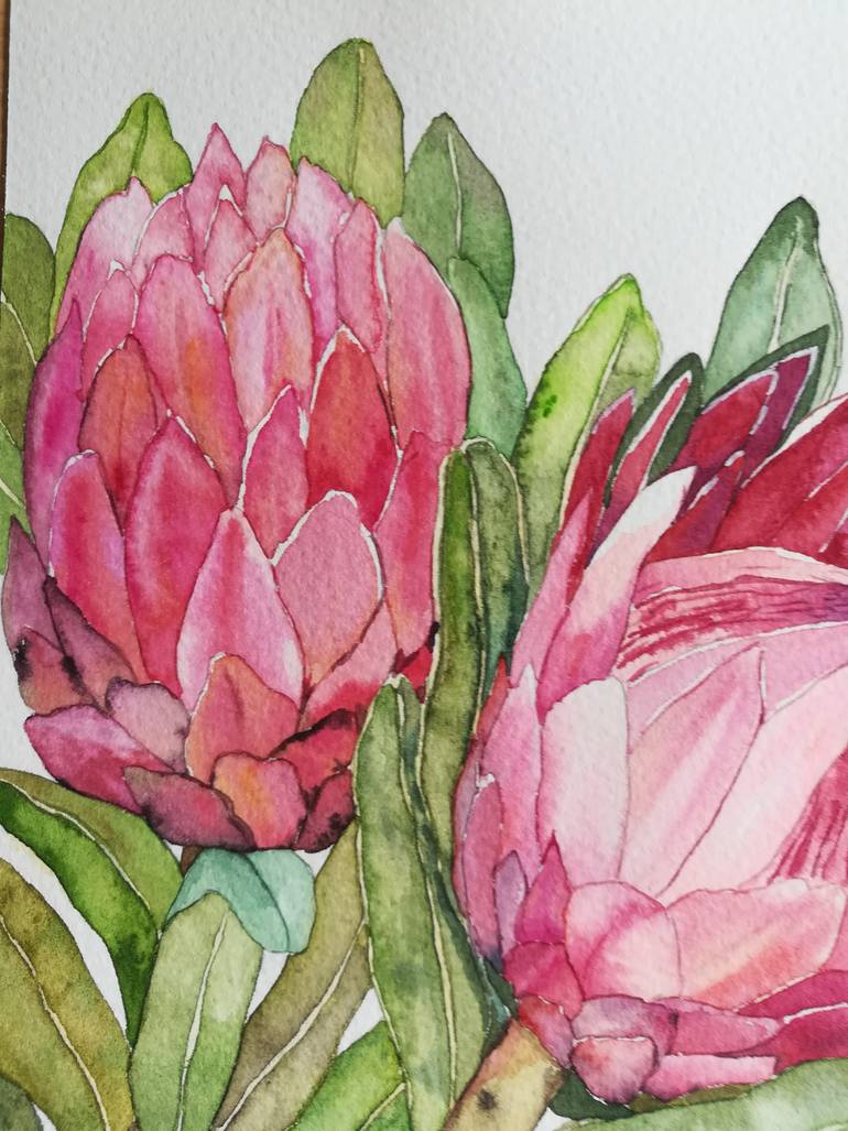 Original Minimalism Floral Painting by Victoria Girerd