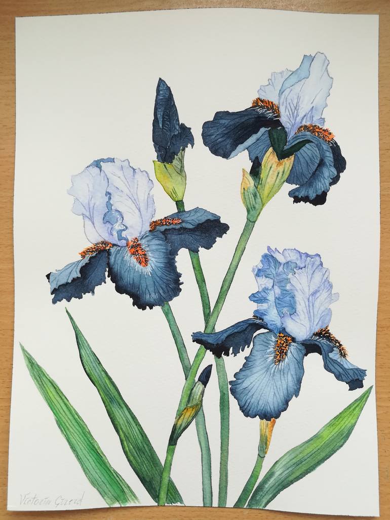 Original Minimalism Floral Painting by Victoria Girerd