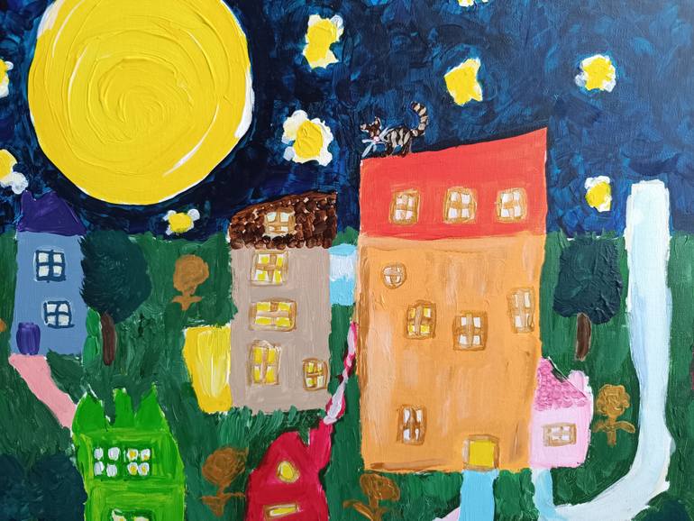 Original Abstract Cities Painting by Victoria Girerd