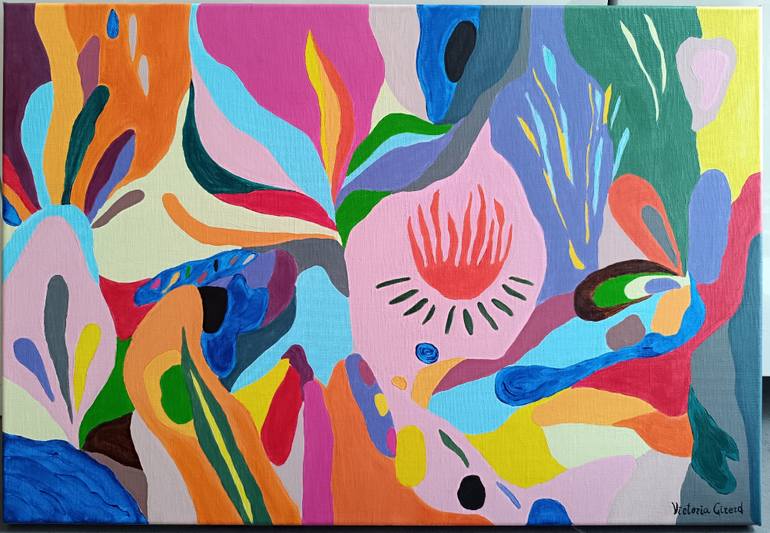Original Abstract Expressionism Abstract Painting by Victoria Girerd
