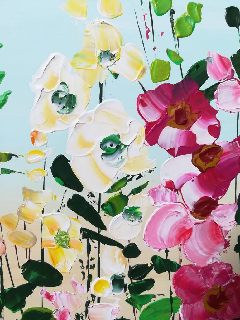 Original Abstract Floral Painting by Victoria Girerd